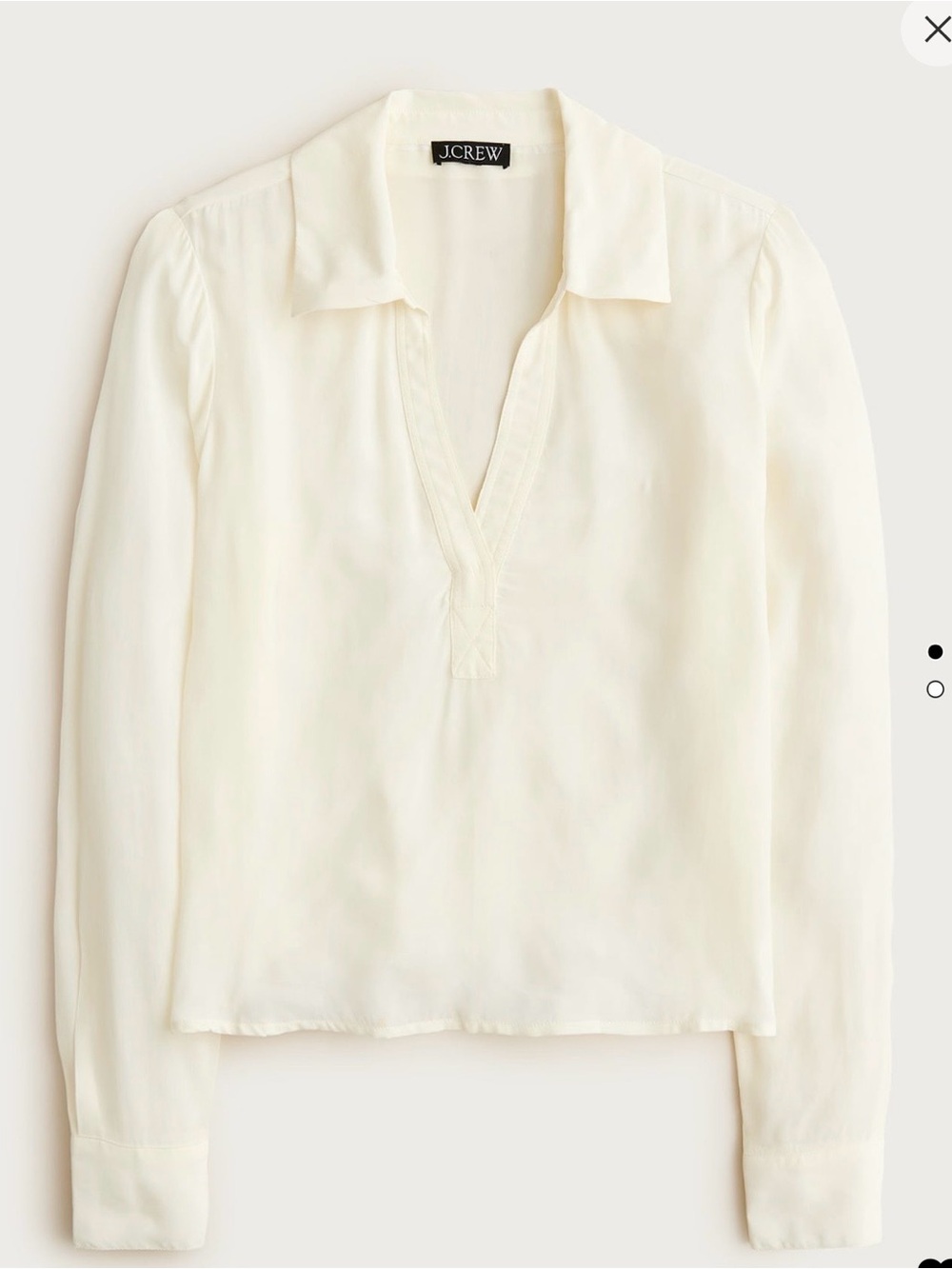 J. Crew Cream V-Neck Long-Sleeve Silk Tunic. Brand new !